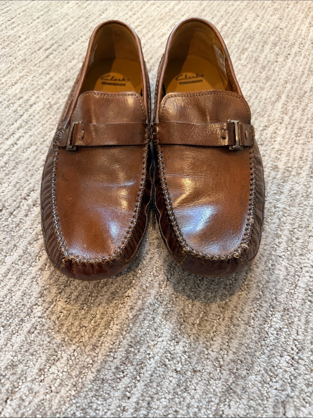 Clarks Men's Brown Leather Slip-On Moccasins / drivers
